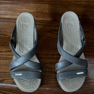 CROCS Women's Black Strappy Sandals